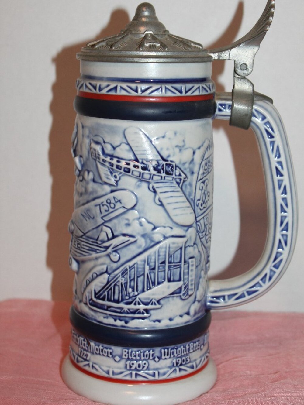 Vintage Avon Lidded Stein, Airplane Theme